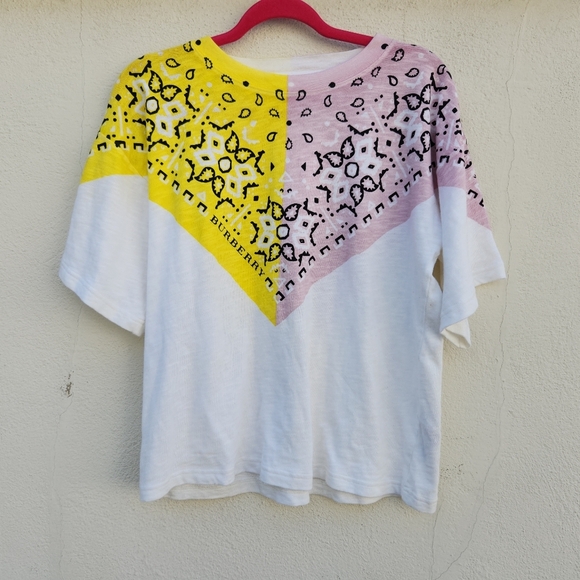 BURBERRY Yellow Pink Bandana Tee - Picture 2 of 9